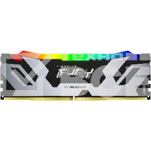 Оперативная память Kingston Fury Renegade, DDR5, 48GB (1x48GB), 6400MHz, CL32, с радиатором, RGB, серебристый/черный