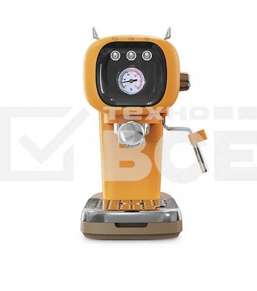 Кофеварка эспрессо BQ CM2004 желтый, исп. кофе - молотый, 0.6 л, 1100 Вт, 20 Бар.