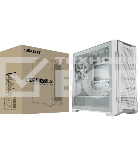 Компьютерный корпус Gigabyte C102W GB-C102GI белый без БП M-ATX 5x120mm 4x140mm 2xUSB3.0 audio bott PSU