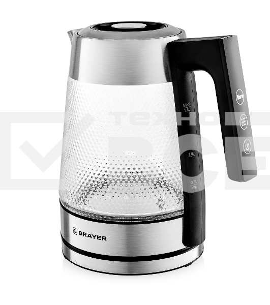 Чайник электрический BRAYER BR1079 2200 Вт, 1,8 л, серебристый