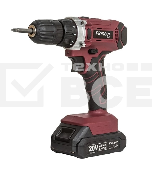 Дрель-шуруповерт Pioneer CD-M2012C USP, Аккумуляторная, 20В, 2 АКБ, Кейс