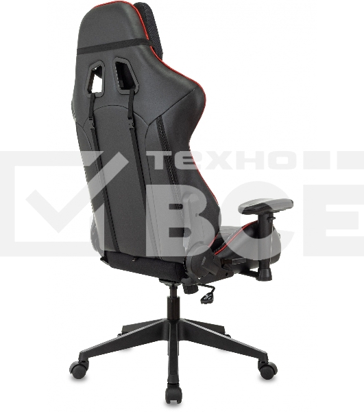 Кресло игровое Бюрократ VIKING 4 AERO RUS белый/синий/красный/черный, искусст. кожа/ткань, две подушки