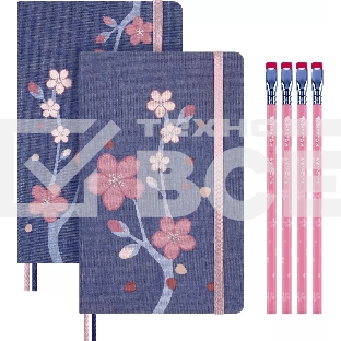Набор Moleskine Limited Edition Sakura блокнот 2шт/карандаш 4 шт Large