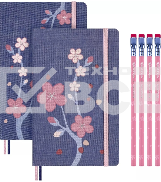 Набор Moleskine Limited Edition Sakura блокнот 2шт/карандаш 4 шт Large