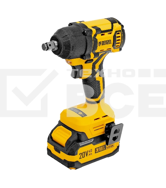 Гайковерт ударный аккумуляторный бесщет. Denzel CIWH-BL-20-500, Li-Ion, 20 В