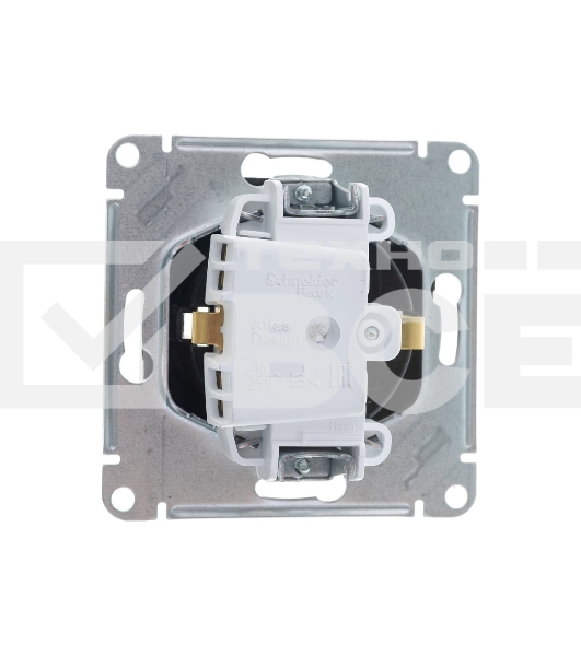 Механизм розетки 1-м СП AtlasDesign с заземл. защ. шторки 16А мокко SchE ATN000645