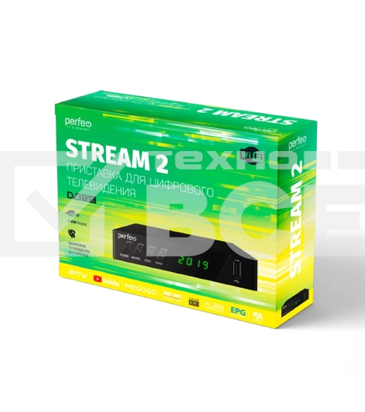 Приставка Perfeo DVB-T2/C приставка 'STREAM-2' для цифр.TV, Wi-Fi, IPTV, HDMI, 2 USB, DolbyDigital, пульт ДУ PF_A4488