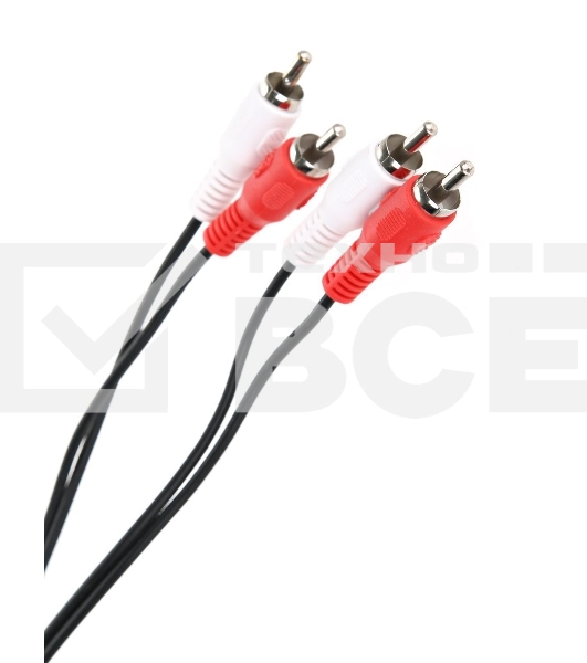 Кабель соединительный 2xRCA (M) - 2xRCA (M) черный 2m, Telecom <TAV7158-2M>