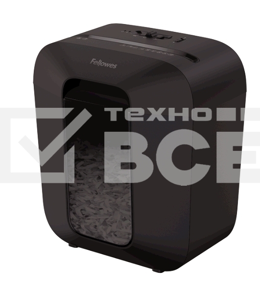 Шредер Fellowes PowerShred LX25 черный (секр.P-4)/перекрестный/6лист./11.5лтр./скрепки/скобы/пл.карты