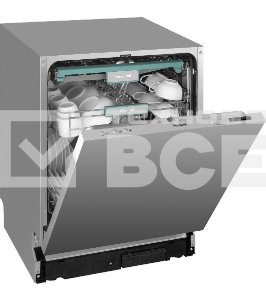 Встраиваемая посудомоечная машина Weissgauff BDW 6033 Wi-Fi Inverter Autoopen, полноразмерная