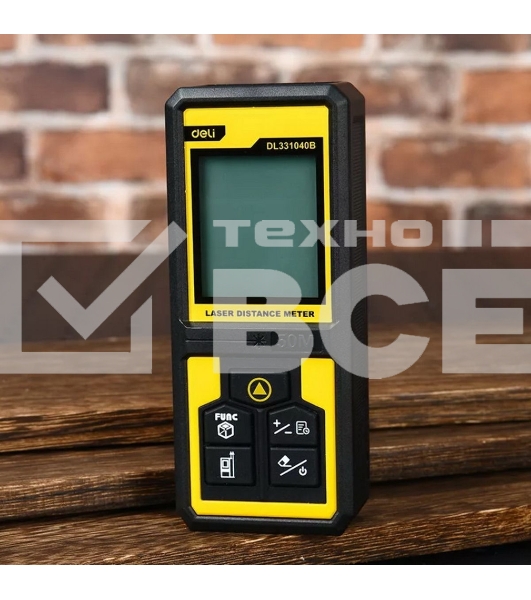Лазерный дальномер Deli DL331040B  Диапазон измерения 0,05~50м, точность измерения ±3мм