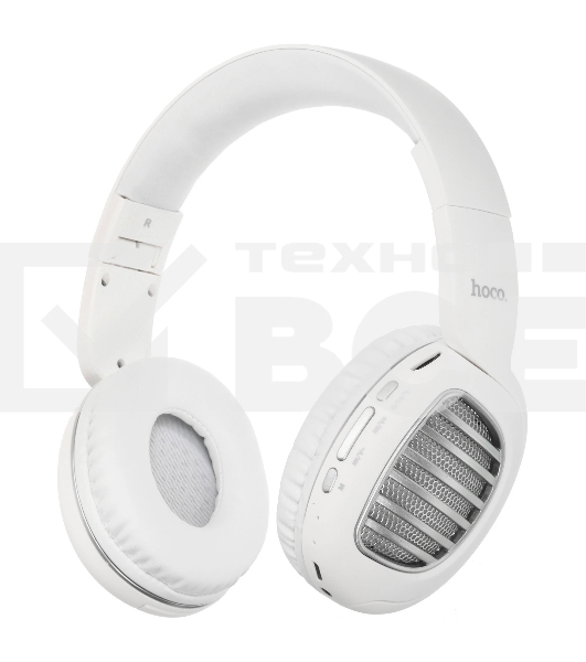 Беспроводные/проводные наушники Hoco W23 BRILLIANT белый, накладные, Bluetooth + проводной, до 8 ч