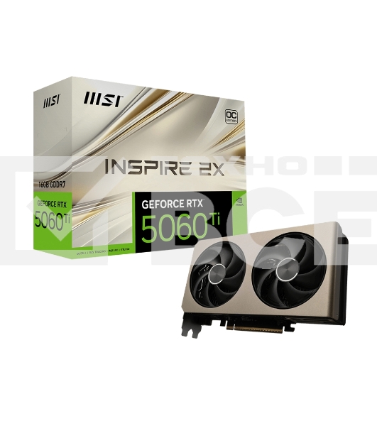 Видеокарта MSI RTX 5060Ti INSPIRE 2X 16Gb GDDR7 128bit 3xDP HDMI 2FAN RTL