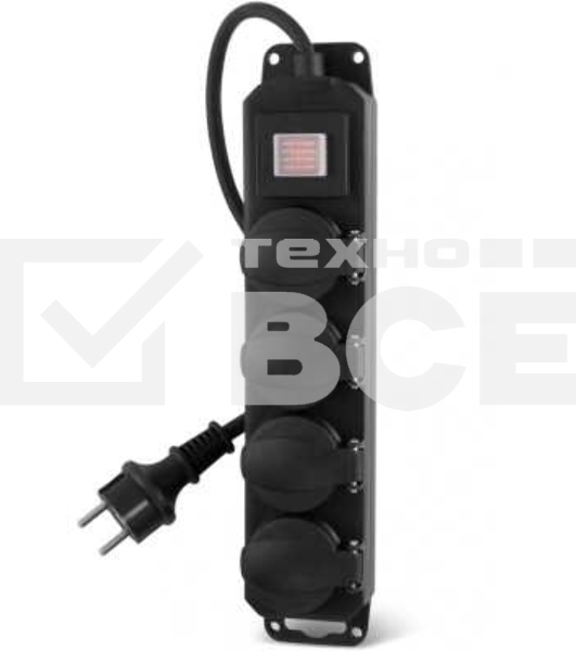 Сетевой фильтр Buro 400MDP-3-B 3 м, 4 розетки, черный, коробка