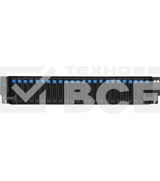 Серверная платформа ASUS RS521A-E12-RS24U, 2U, 1 x SP5 LGA 6096 360W, 24 x DDR5 6400/4800*, 24x 3.5'' NVMe hsb + 2x 2.5'' SATA, 2x M.2 22110, up to 1 PCIe Gen5 x8 LP + 1 OCP3.0, 2 x 1GbE RJ-45 LAN Intel i350-AM2, 1+1 2000W