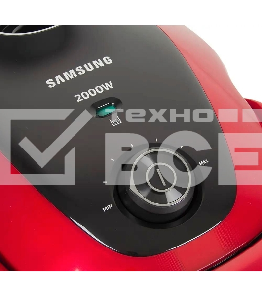 Пылесос Samsung VC20M257AWR красный, 460/2000 Вт, уборка сухая, пылесборник мешок 2.5 л