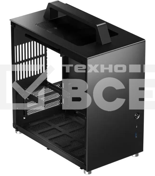 Компьютерный корпус JONSBO T8 PLUS Black без БП, боковые панели из закаленного стекла, mini-ITX, черный
