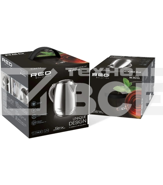 Чайник электрический Red Solution RK-M1721 1.7л. 2200Вт серебристый корпус: металл