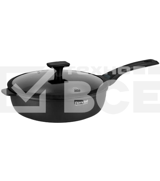 Сотейник Rondell Weiser RDA-1553, 28 см, с крышкой, черный