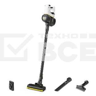 Пылесос вертикальный/ручной Karcher VC 4 Cordless myHome белый/серый, питание от аккумулятора, 140 Вт, уборка сухая, пылесборник 0.65 л, работа от АКБ max - 30 мин