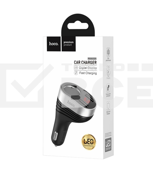 Автомобильная зарядка HOCO Z29 Regal, 2xUSB + прикуриватель, 3.1A, 96W, черный