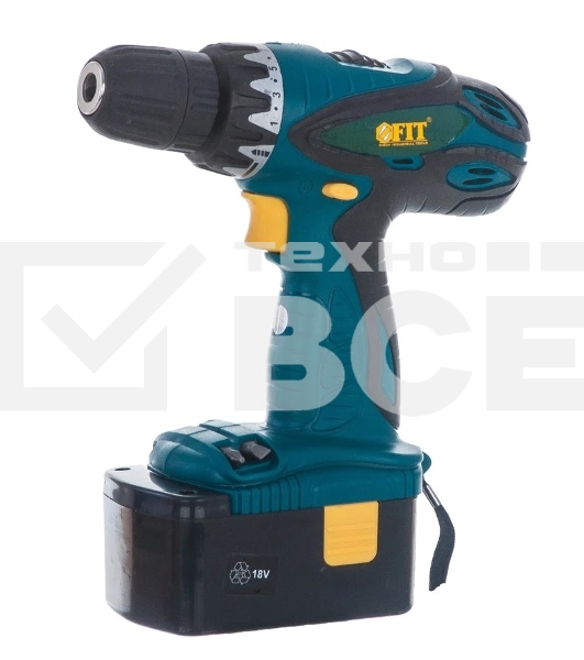 Дрель-Шуруповерт Fit CD-18RC 80176, Аккумуляторная, 18В, 2 АКБ, Кейс