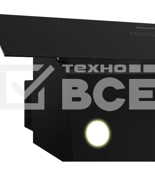 Вытяжка каминная Hotpoint HPHV 63LT BL, кнопочное управление, Черный