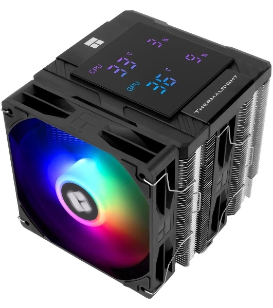 Устройство охлаждения(кулер) Thermalright Peerless Assassin 120 Digital ARGb Soc-AM5/AM4/1200/1700/1851 черный 4-pin 25.6dB Al+Cu LCD Ret (PA120-DIGITAL-BL-ARGb)