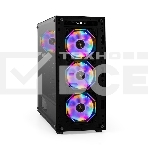Компьютерный корпус Miditower ExeGate i3 BASE-NPX500 (ATX, БП 500NPX с вент. 12 см, с окном, 1*USB+1*USB 3.0, аудио, 4 вент. 12см с RGb подсветкой), фото 1
