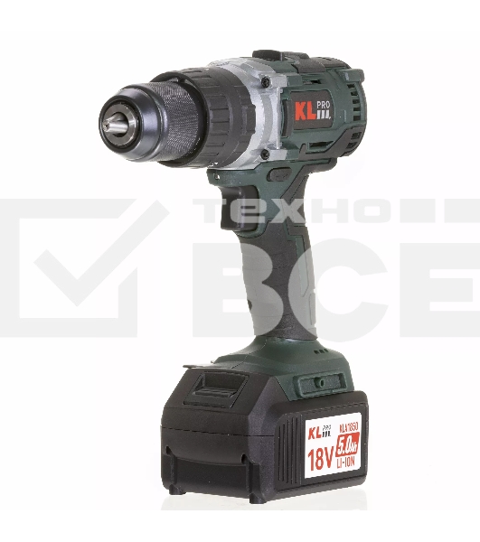 Профессиональный ударный бесщеточный шуруповерт Klpro KLDM18B-50 (18В, Li-ion-2шт, 5.0А·ч, 60Нм, ручка, З/У-4А,в кейсе)