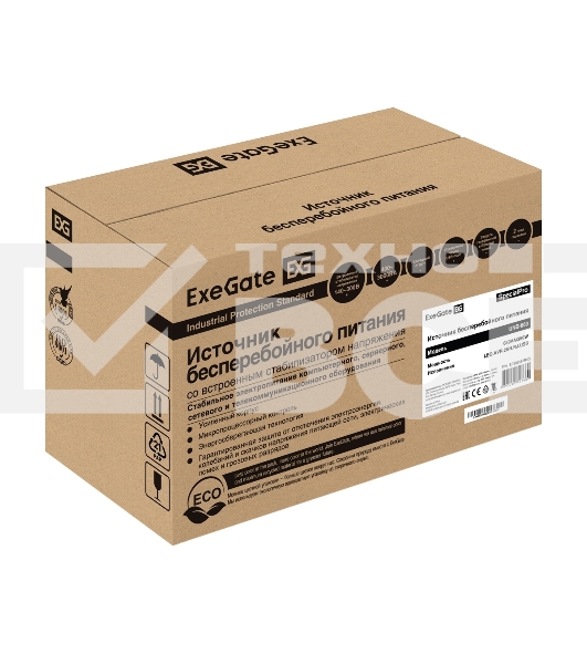 Источник бесперебойного питания ExeGate EP285597RUS SpecialPro UNB-650.LED.AVR.EURO.RJ.USB 650VA/360W, LED, AVR, 2 евророзетки, RJ45/11, USB, черный