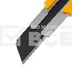 Нож Denzel 25 мм, сменное лезвие, SK4, корпус из TPR, метал. направляющая, винтовой фиксатор, фото3