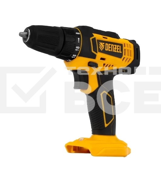 Дрель-шуруповерт Denzel CDL-18-0, Аккумуляторная, 18В, Без АКБ и ЗУ