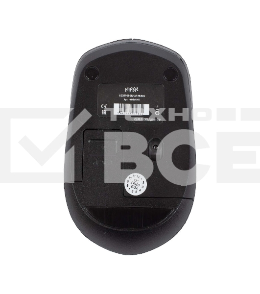 Мышь беспроводная HIPER HOMW-091 черный, 1600 dpi, радиоканал, USB, кнопки - 4