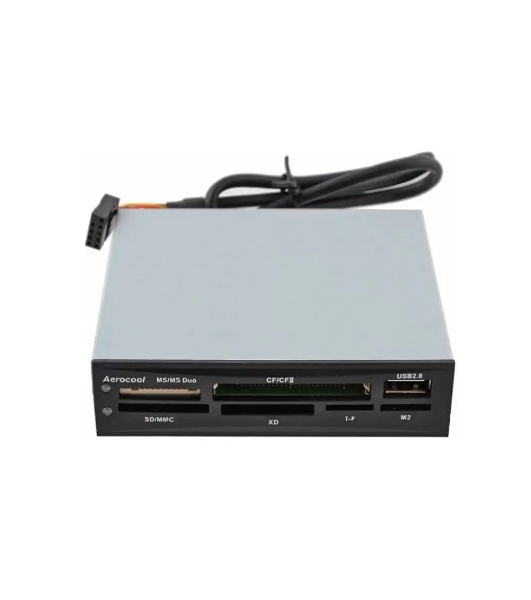 Карт-ридер внутренний AeroCool АТ-981/черный/CF/CF II/MMC/SD/MS/MS Duo/XD/T-F/M2/USB 2.0/сталь