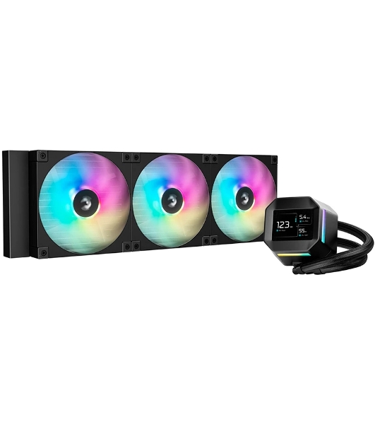 Кулер с водяным охлаждением Deepcool LM420 ARGB Soc-AM5/AM4/1200/1700/1851 черный 4-pin 25.2dB Al LCD 2176gr Ret (R-LM420-BKDMMC-1)