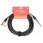 Кабель гитарный FORCE FGC-09/6L1/4' TS Jack - 1/4' TS Jack угловой, высококачественный, малошумящий с проводниками из безкислородной меди OFC, диаметр 6 мм, профессиональные металлические разъемы, длина 6 м, фото 1