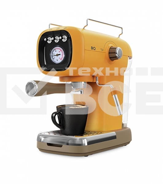 Кофеварка эспрессо BQ CM2004 желтый, исп. кофе - молотый, 0.6 л, 1100 Вт, 20 Бар.