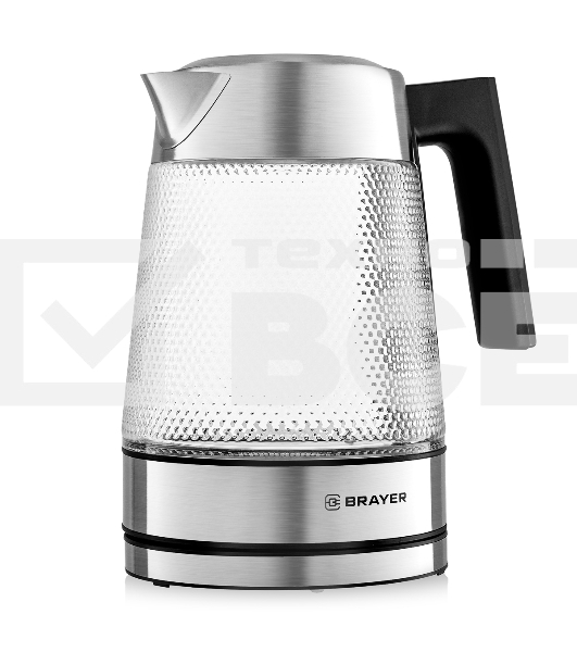 Чайник электрический BRAYER BR1079 2200 Вт, 1,8 л, серебристый