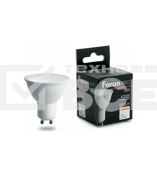 Лампа светодиодная FERON PRO LB-1608 (38093) 8 вт 230в GU10 белый