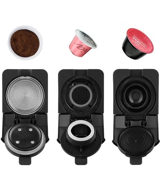 Кофемашина Kitfort КТ-7508 1400Вт серебристый/черный