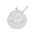 Сахарница стеклянная 350 мл Mallony DOLCE, со стеклянной ложечкой, фото 1