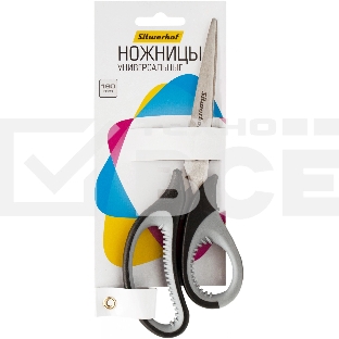 Ножницы Silwerhof Mode универсальные 190мм ручки с резиновой вставкой черный