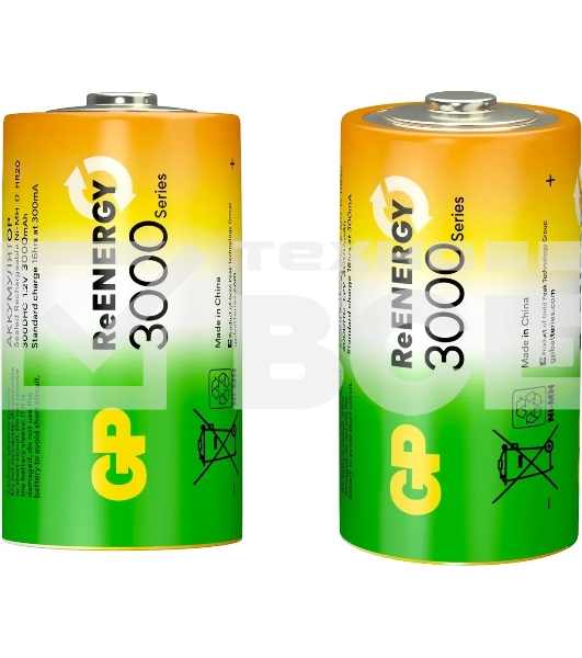 Аккумулятор GP 300DHC D NiMH 3000mAh (2шт)