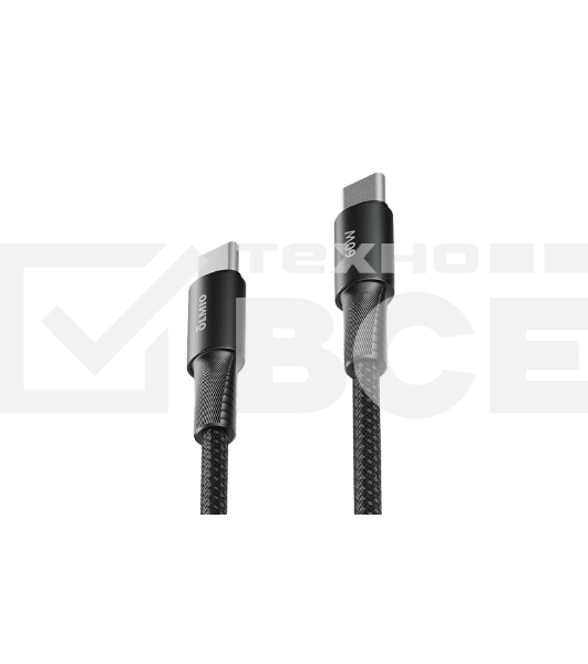 Кабель OLMIO MASTER, Type-C - Type-C, 60W 3A, 1.2м, тканевая оплетка, черный