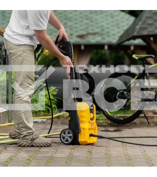 Моечная машина высокого давления Denzel R-170D, 1800 Вт, 170 бар, 380 л/ч, с барабаном