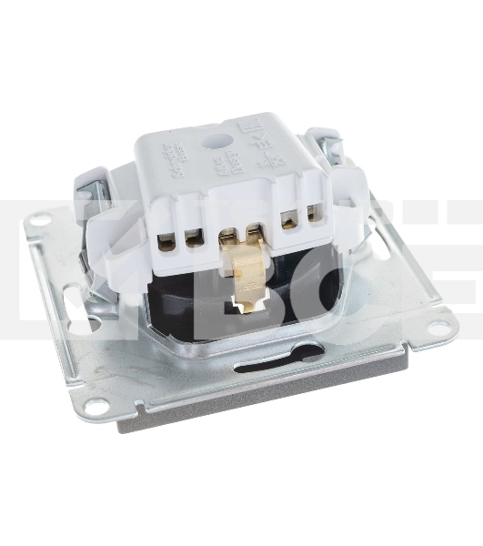 Механизм розетки 1-м СП AtlasDesign с заземл. защ. шторки 16А мокко SchE ATN000645