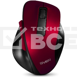 Мышь беспроводная SVEN RX-525SW красная (бесшумн. кл., 5+1кл. 600-1400DPI, Soft-touch, блист.)