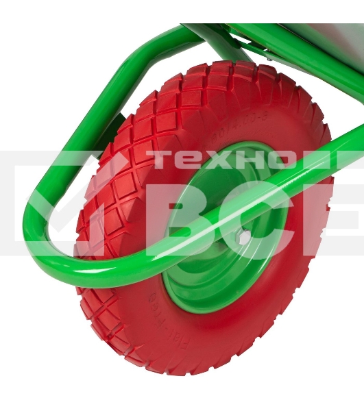 Тачка садово-строительная Сибртех с PU колесом, грузоподъемность 180 кг, объем 90 л