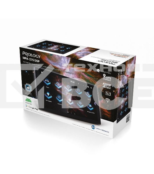 Автомагнитола Prology MPA-275 DSP, 2 DIN, 10.1', Android 10, Bluetooth, USB Type-A, AUX, GPS, 4G